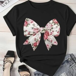 Floral black T-Shirt XXL